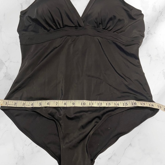 NWT SERRA Women's One Piece Swimsuit Black V-Neck Ruched New With Tags Size XL - Picture 15 of 16